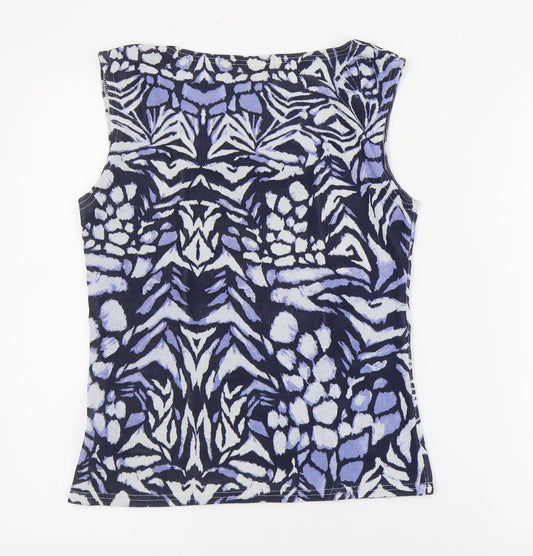 Womens UK Size M Reflections Blue Basic Tank