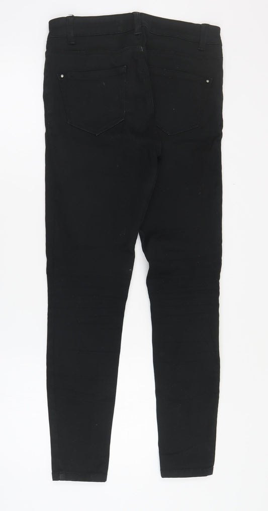 New Look Womens Black Cotton Skinny Jeans Size 8 L28 in Slim Zip