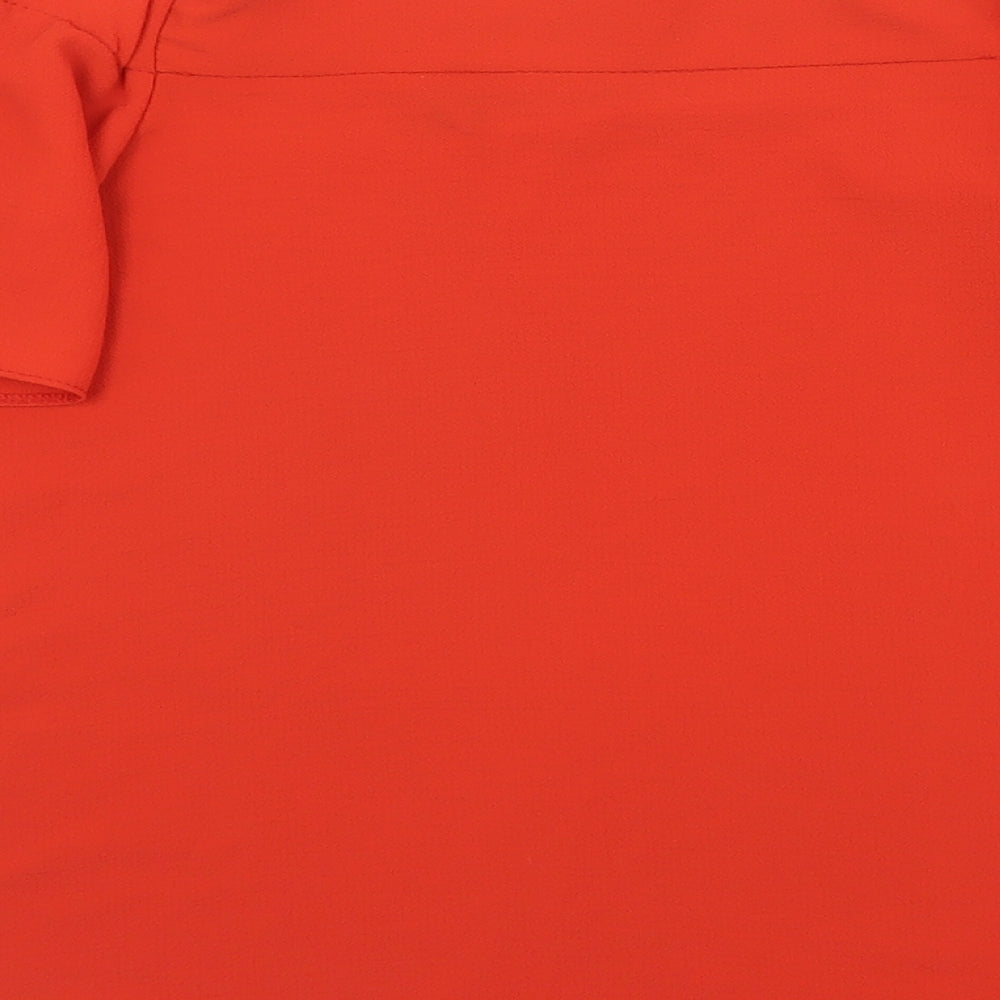 Primark Womens Red Polyester Basic Blouse Size 8 Off the Shoulder