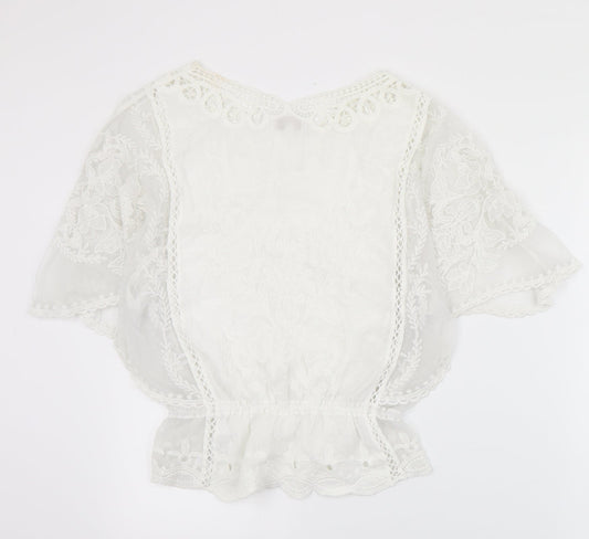 Womens UK Size S Apricot Ivory Basic Blouse