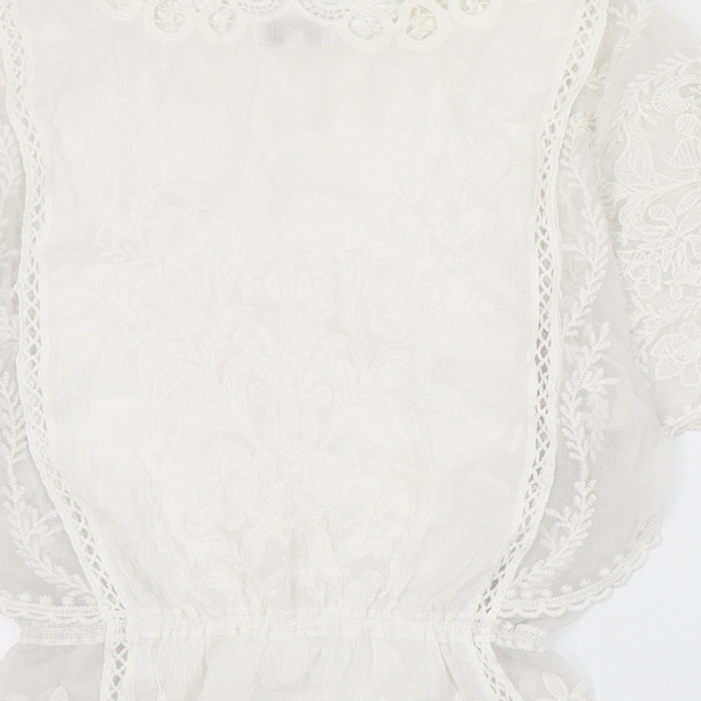 Womens UK Size S Apricot Ivory Basic Blouse