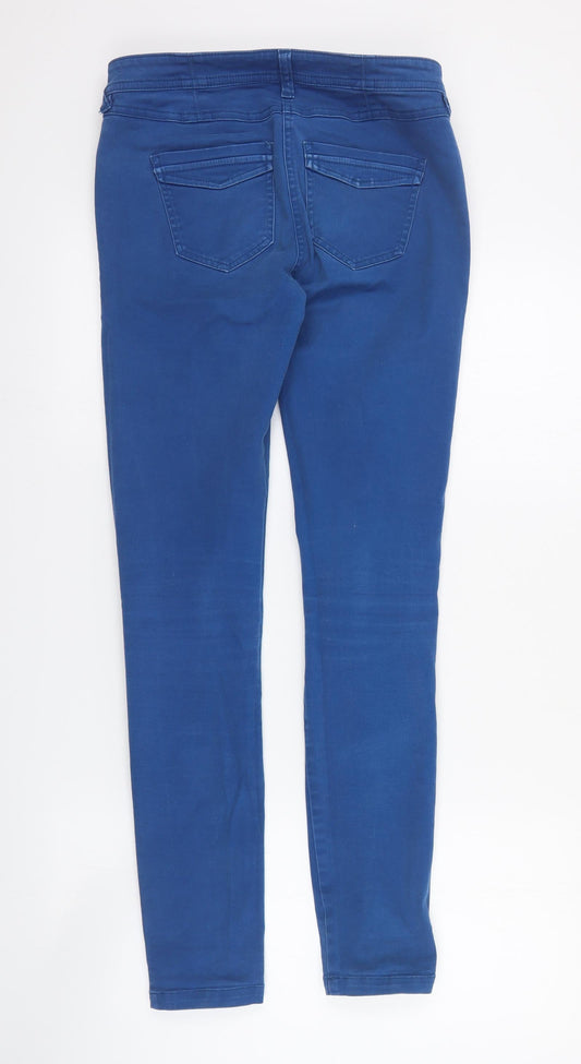 River Island Womens Blue Cotton Skinny Jeans Size 8 L29 in Regular Zip