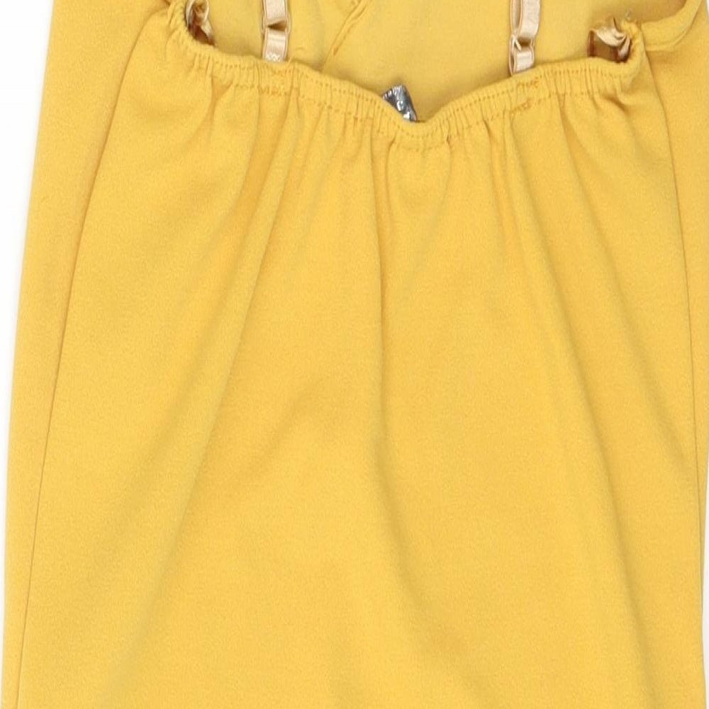 Quiz Womens Yellow Polyester Bodysuit One-Piece Size 8 Snap