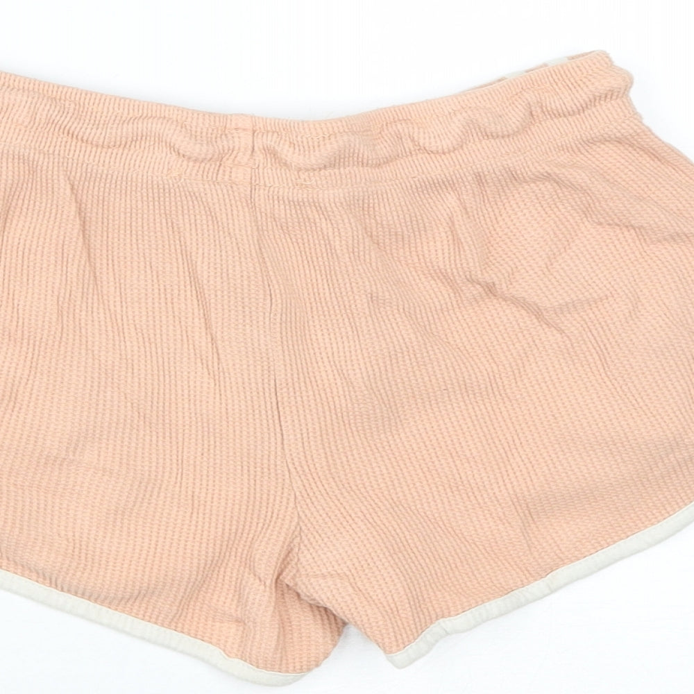 Primark Womens Pink Cotton Hot Pants Shorts Size XS L3 in Regular Drawstring