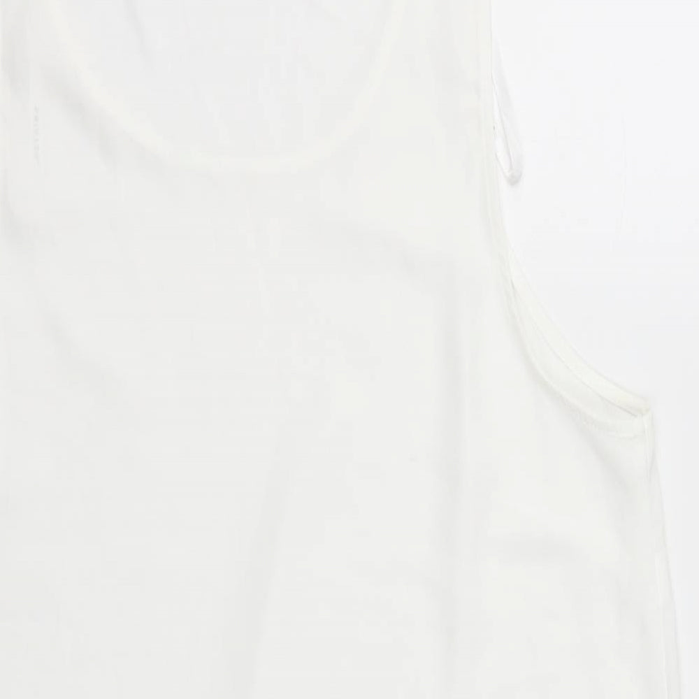 Primark Womens White Polyester Camisole Tank Size 12 Round Neck