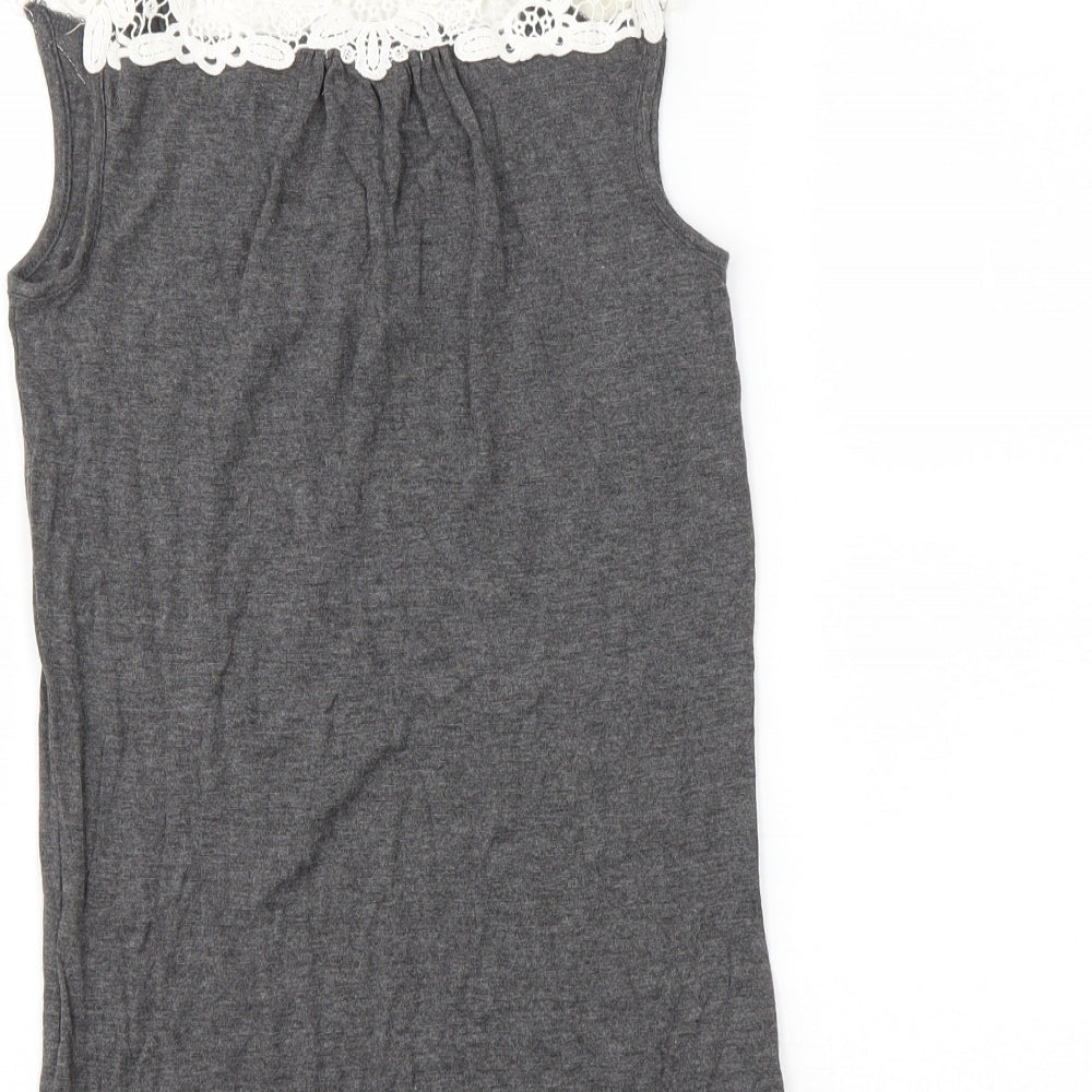 Womens UK Size 8 Boux Avenue Grey Basic Tank