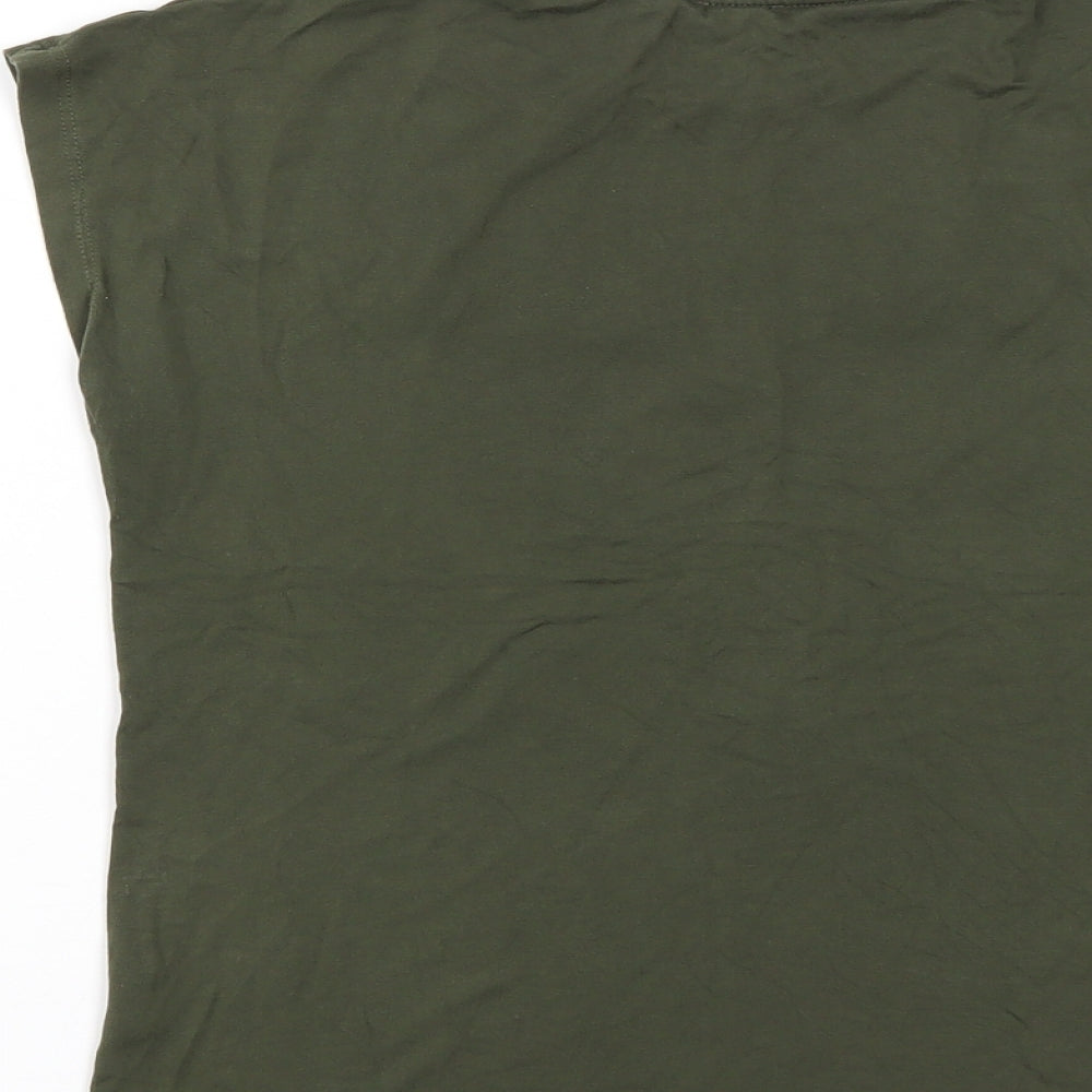 Womens UK Size 8 River Island Green Basic T-Shirt