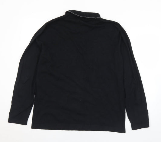 Matalan Mens Black Viscose Polo Size L Collared