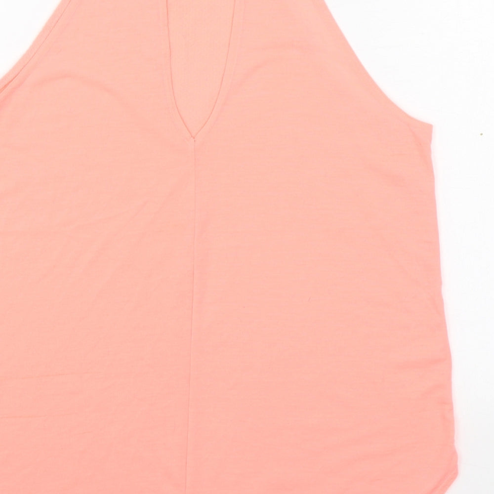 River Island Womens Pink Polyester Basic Tank Size 12 Round Neck Pullover
