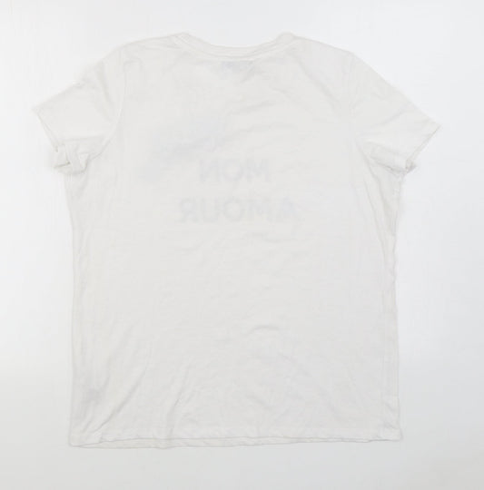 Womens UK Size 14 By Very White Basic T-Shirt