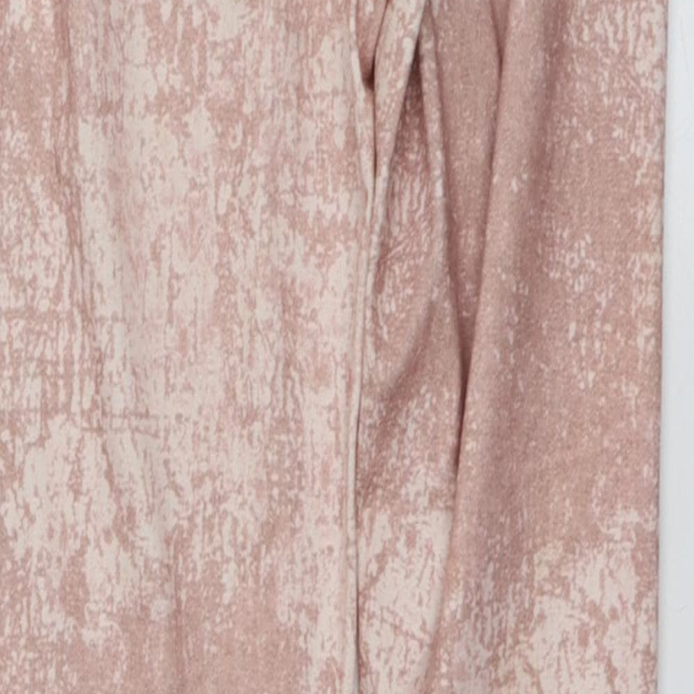 Workout Womens Pink Polyester Jogger Leggings Size 6 L26 in Regular