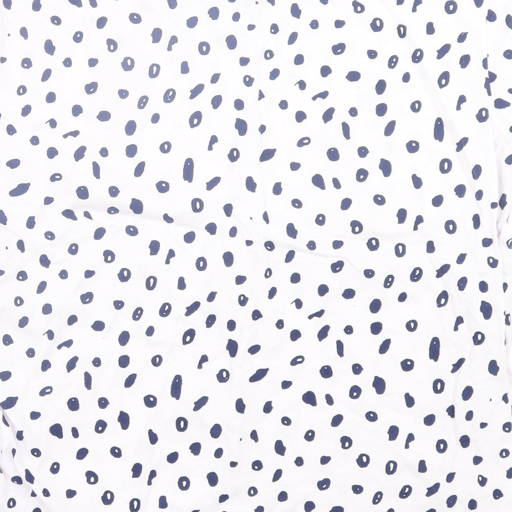 Primark Womens White Animal Print Cotton Basic T-Shirt Size M Crew Neck