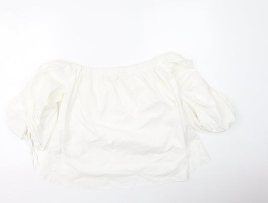 Womens UK Size 12 Miss Selfridge Ivory Basic Blouse