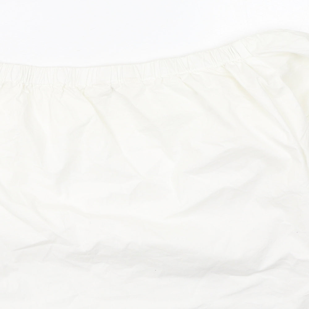 Miss Selfridge Womens Ivory Cotton Basic Blouse Size 12 Off the Shoulder