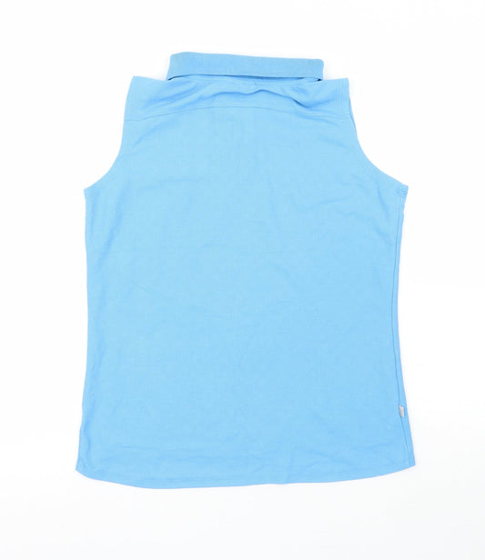 LA Gear Womens Blue Polyester Basic Button-Up Size 16 Collared