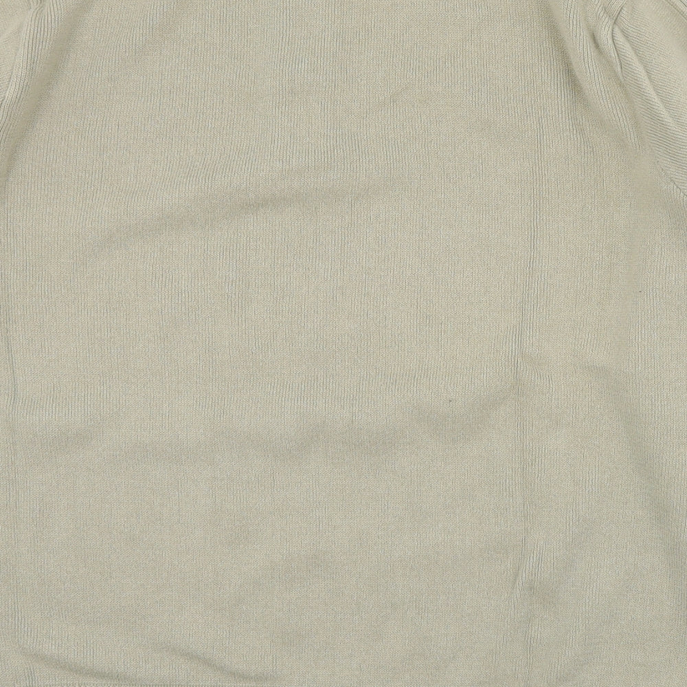 Blue Harbour Mens Beige High Neck Cotton Pullover Jumper Size XL