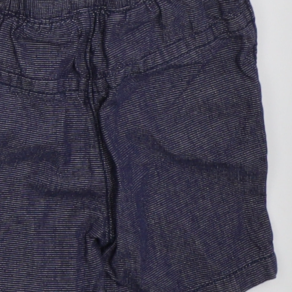 Nutmeg Boys Blue Cotton Cropped Trousers Size 6-9 Months Button