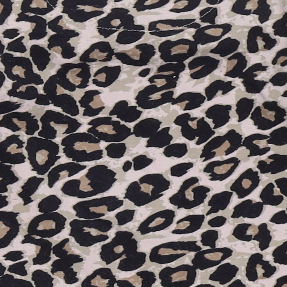 NEXT Girls Pink Animal Print Cotton Basic T-Shirt Size 3-6 Months Crew Neck Pullover