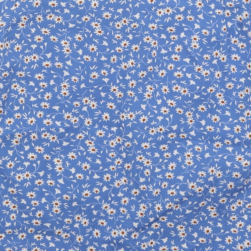 SheIn Womens Blue Floral Polyester Mini Skirt Size XL Zip