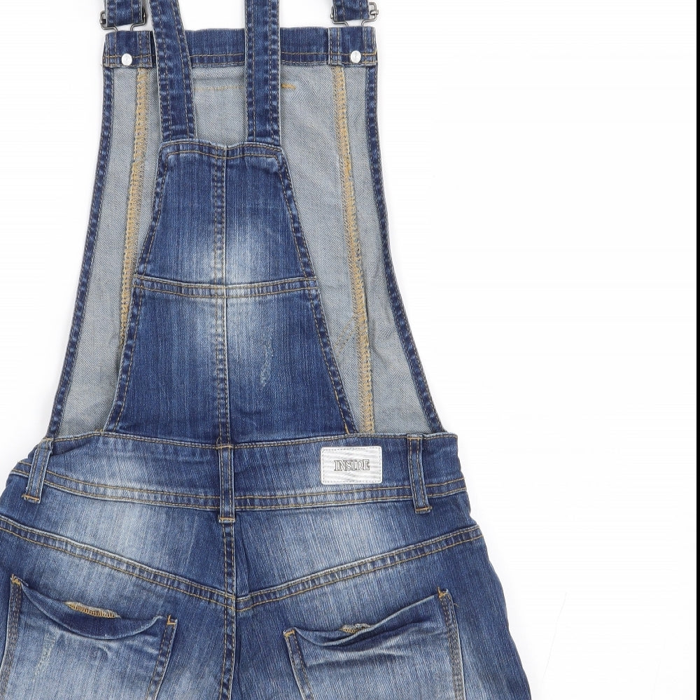 Be Inside Womens Blue Cotton Dungaree One-Piece Size S L4 in