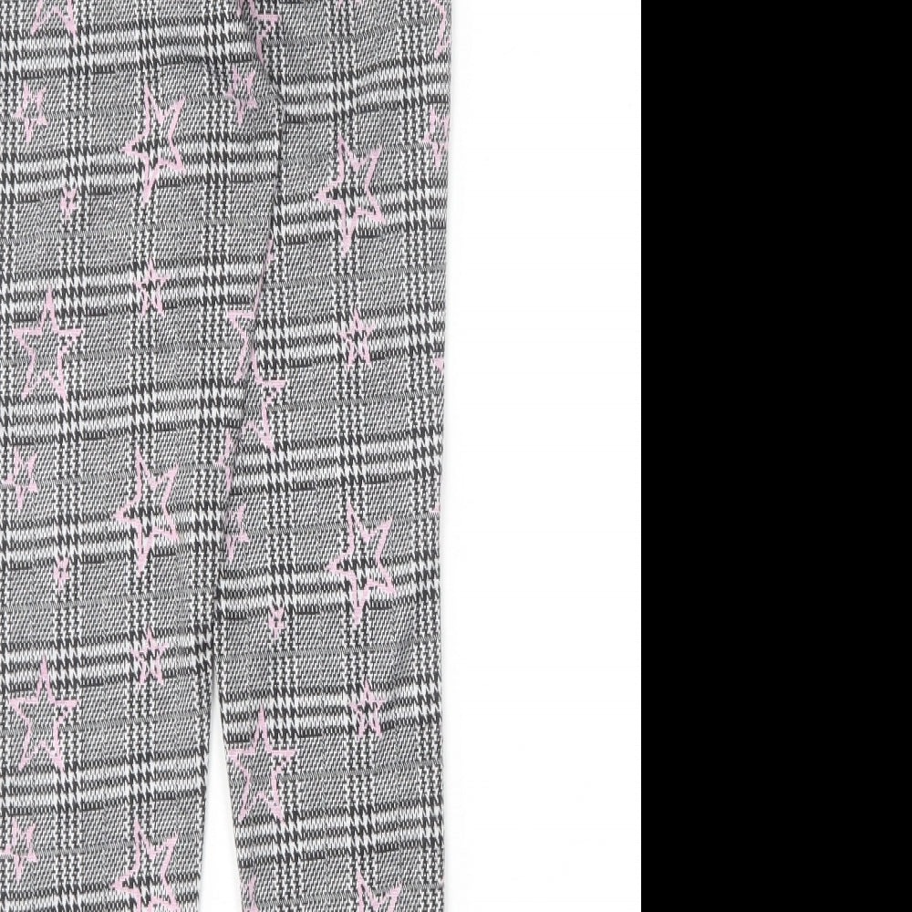 Matalan Girls Pink Houndstooth Polyester Carrot Trousers Size 9 Months Regular
