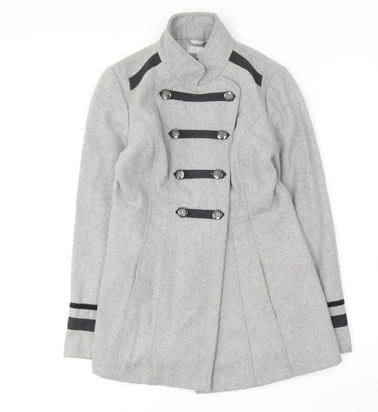 Womens UK Size 10 Red Herring Grey Overcoat