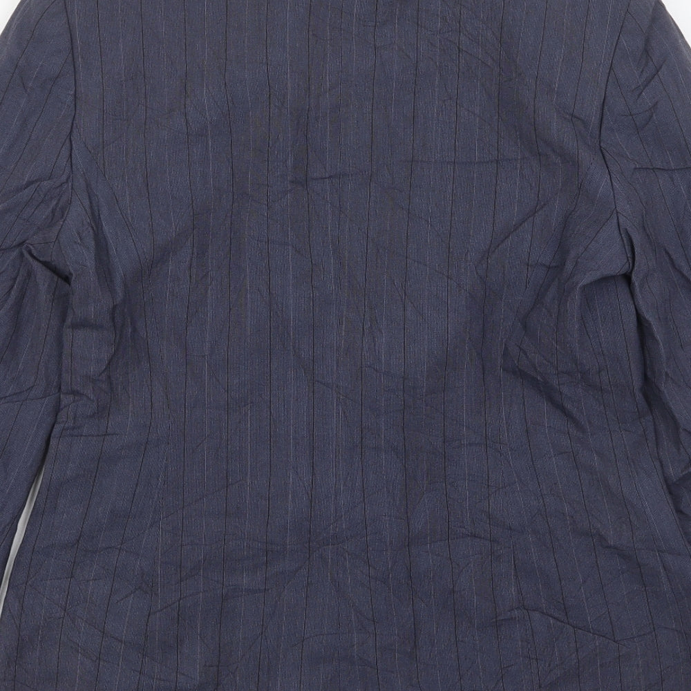 NEXT Womens Blue Striped Polyester Jacket Suit Jacket Size 10