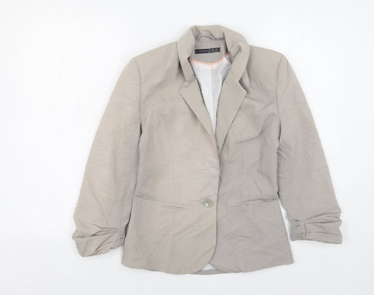 Atmosphere Womens Beige Polyester Jacket Suit Jacket Size 6