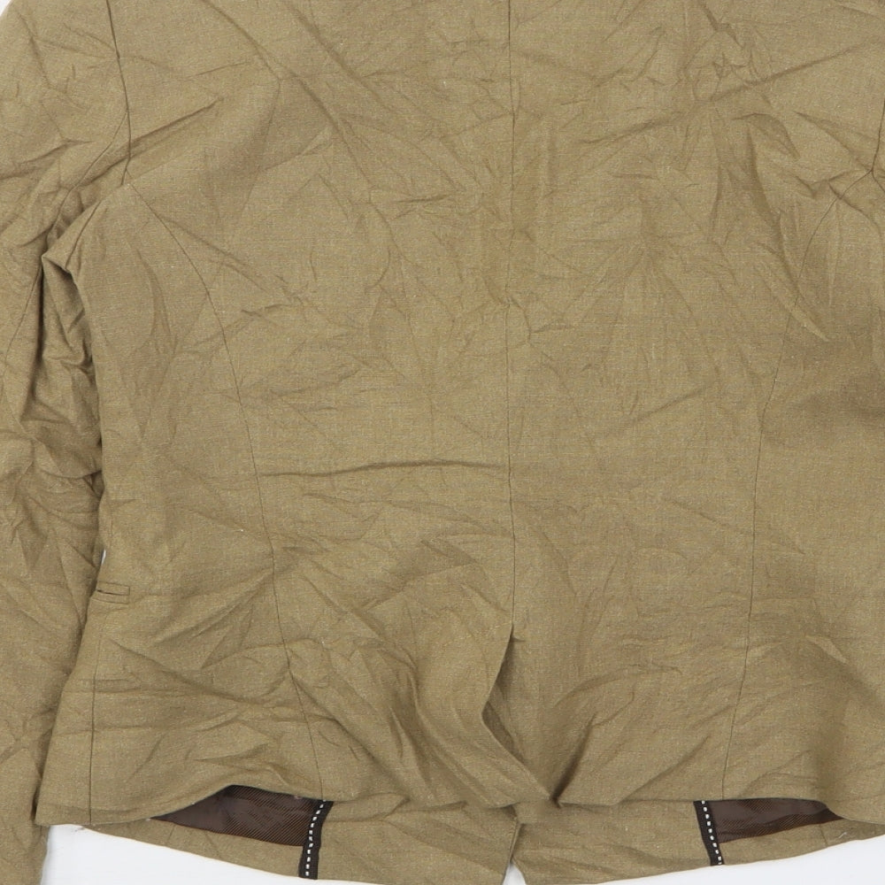 Mango Womens Beige Wool Jacket Suit Jacket Size M