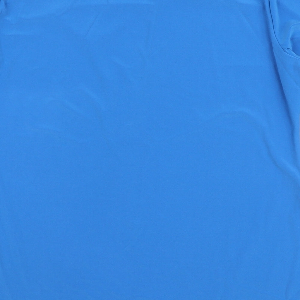 Attitudes by Renee Womens Blue Polyester Basic Blouse Size S Round Neck