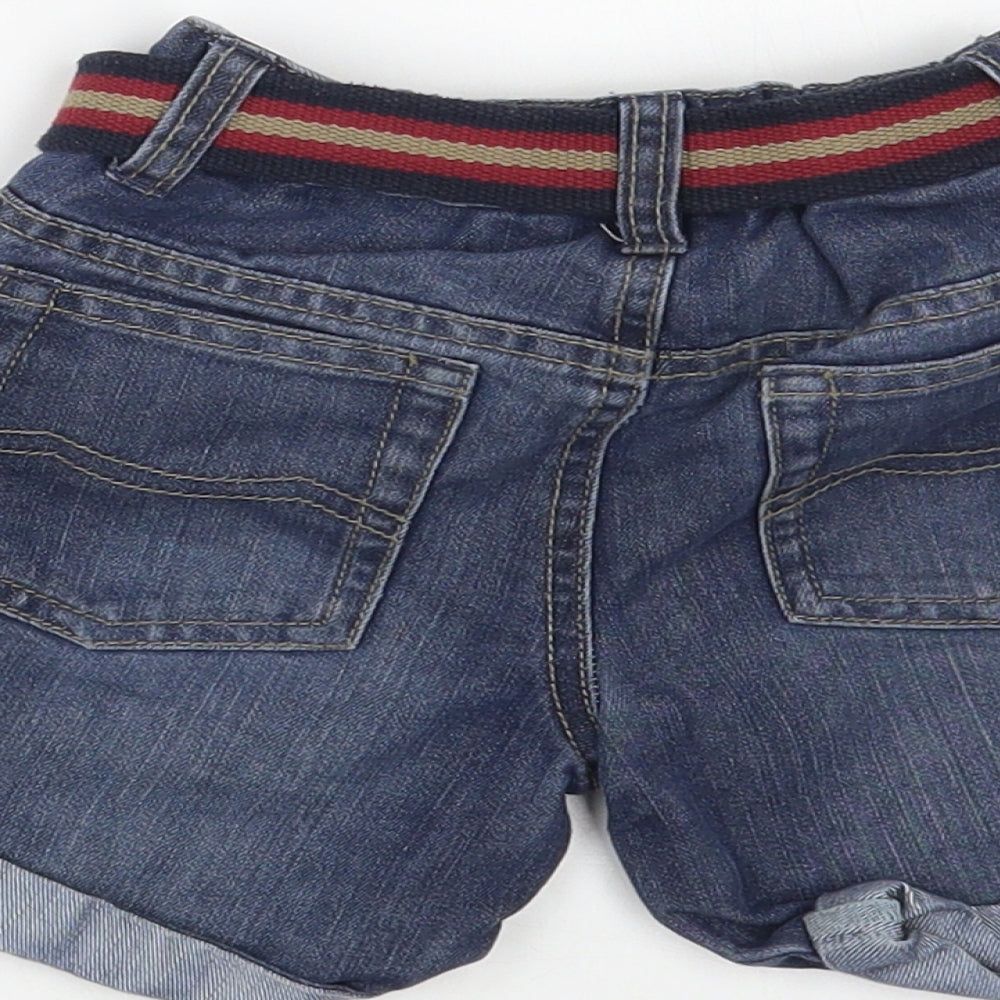 Matalan Boys Blue Cotton Chino Shorts Size 2-3 Years Regular Buckle