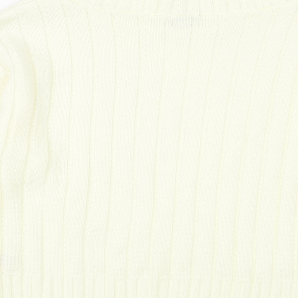 Chemistry Womens Ivory Mock Neck Acrylic Pullover Jumper Size M