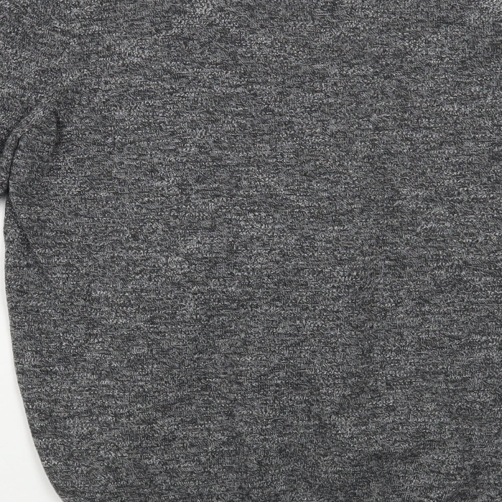 M&Co Mens Grey V-Neck Cotton Pullover Jumper Size M