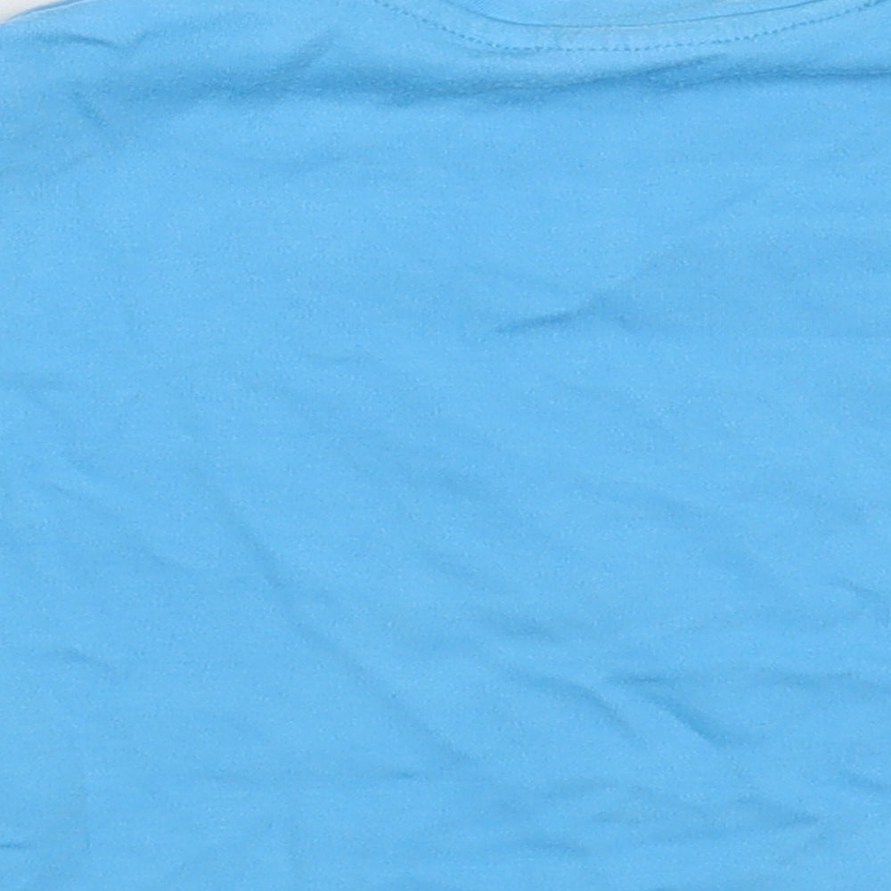 Hairy Baby Baby Blue Cotton Basic T-Shirt Size 9-12 Months Crew Neck Snap
