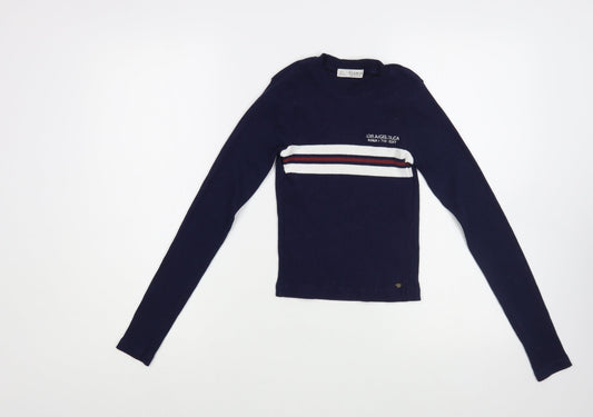 Womens UK Size M Pull&Bear Blue Pullover Jumper