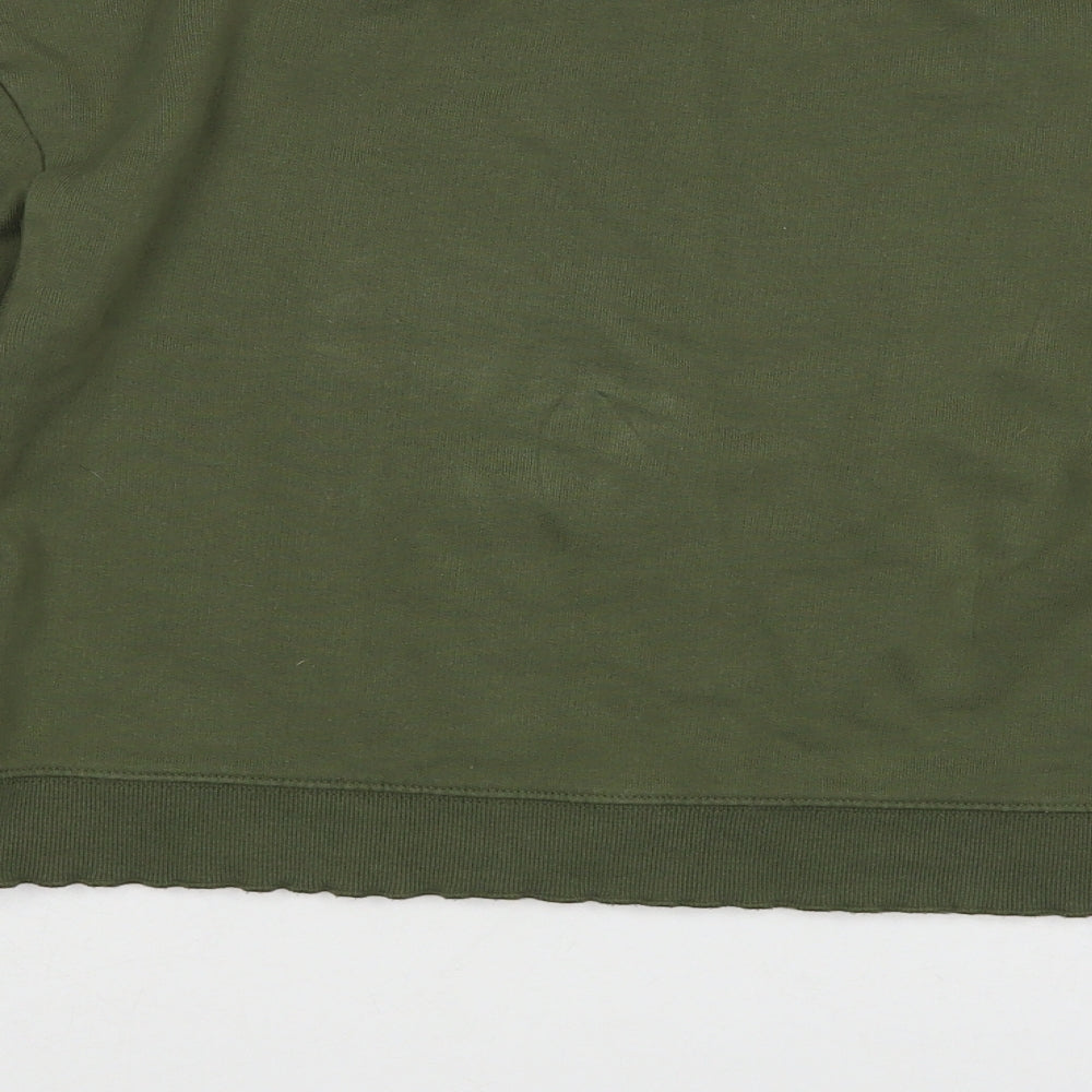 Miss Selfridge Womens Green Cotton Pullover Sweatshirt Size 8 Pullover