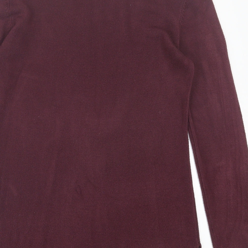 Primark Womens Purple V-Neck Acrylic Pullover Jumper Size XS