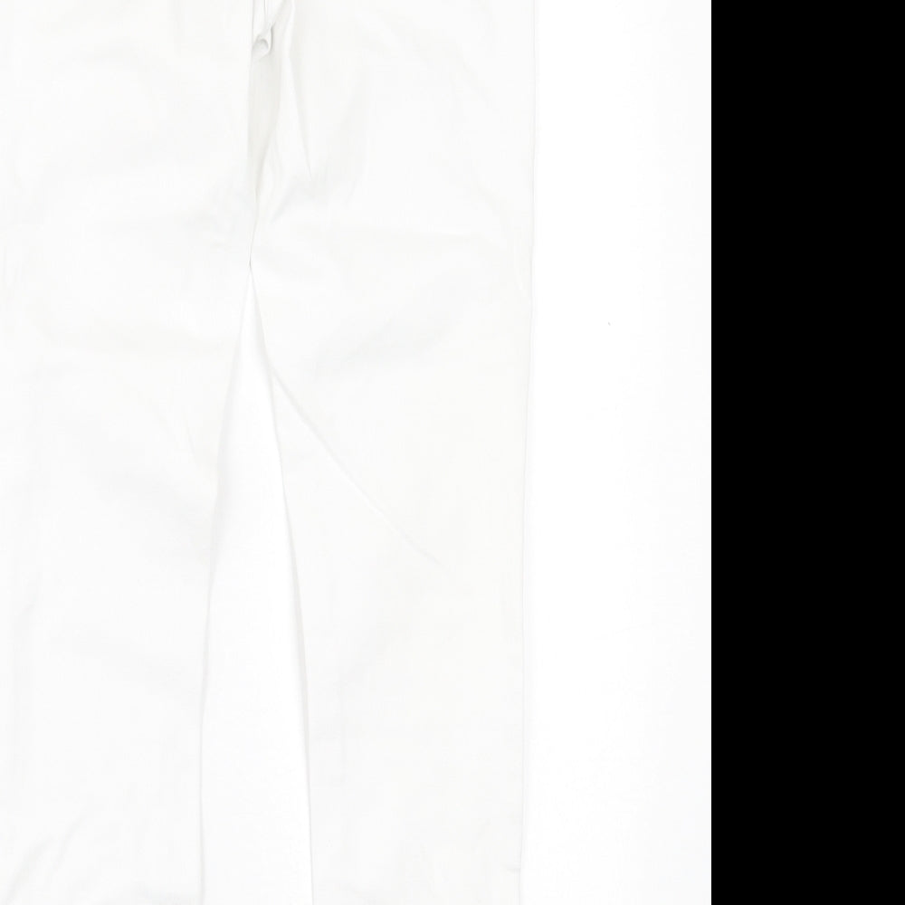 Dunnes Stores Womens White Cotton Skinny Jeans Size 10 L26 in Regular Button