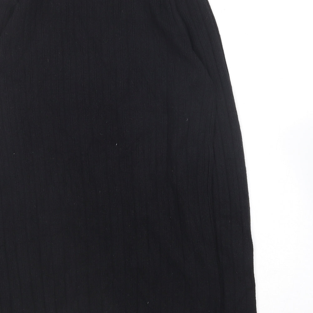 Nutmeg Womens Black Crew Neck Viscose Pullover Jumper Size 10