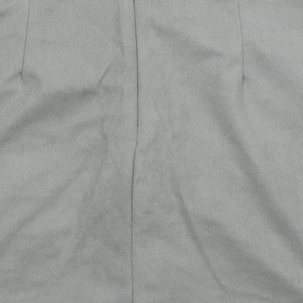 BKMGC Womens Grey Polyester Mini Skirt Size M Zip
