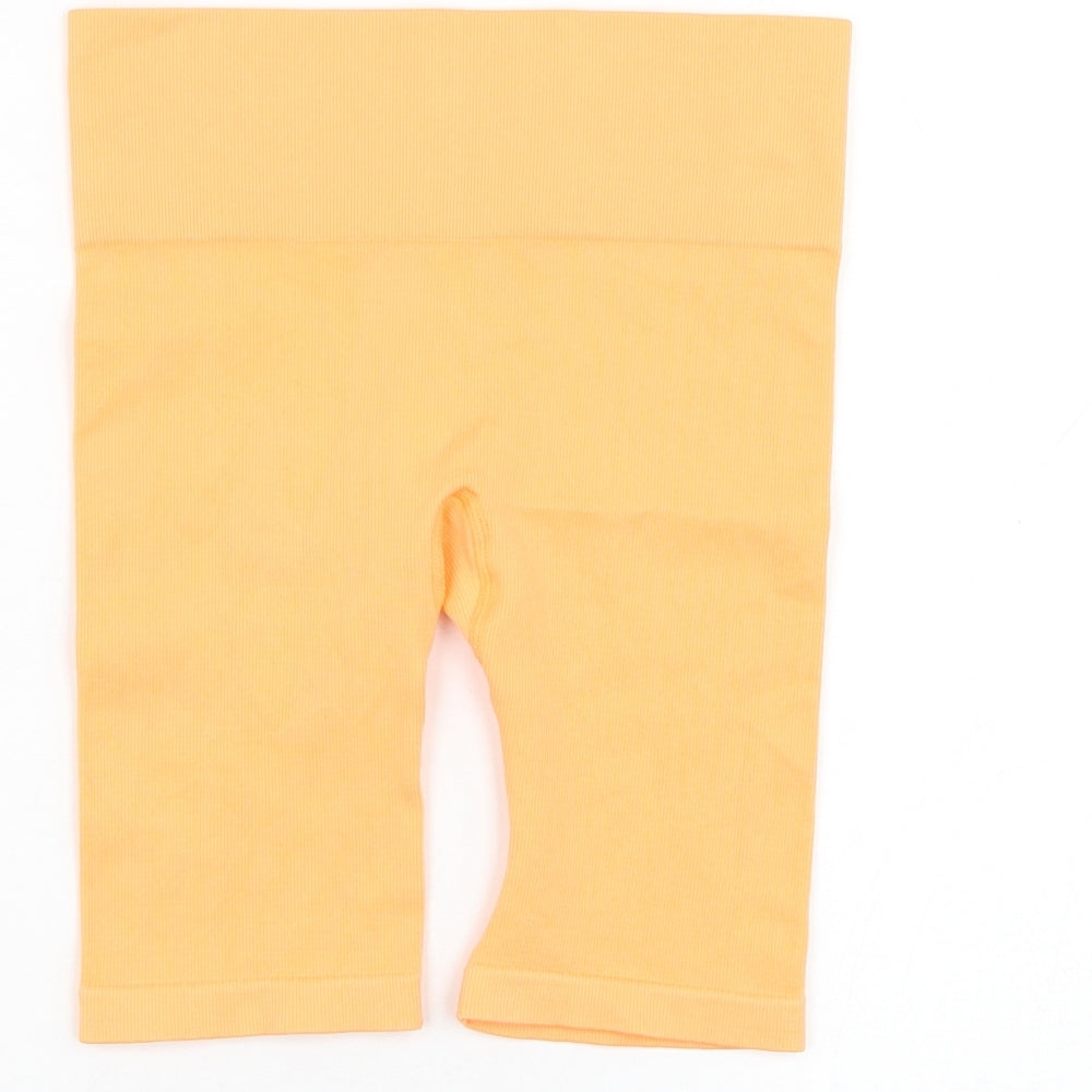 Primark Womens Orange Nylon Biker Shorts Size 6 L8 in Regular