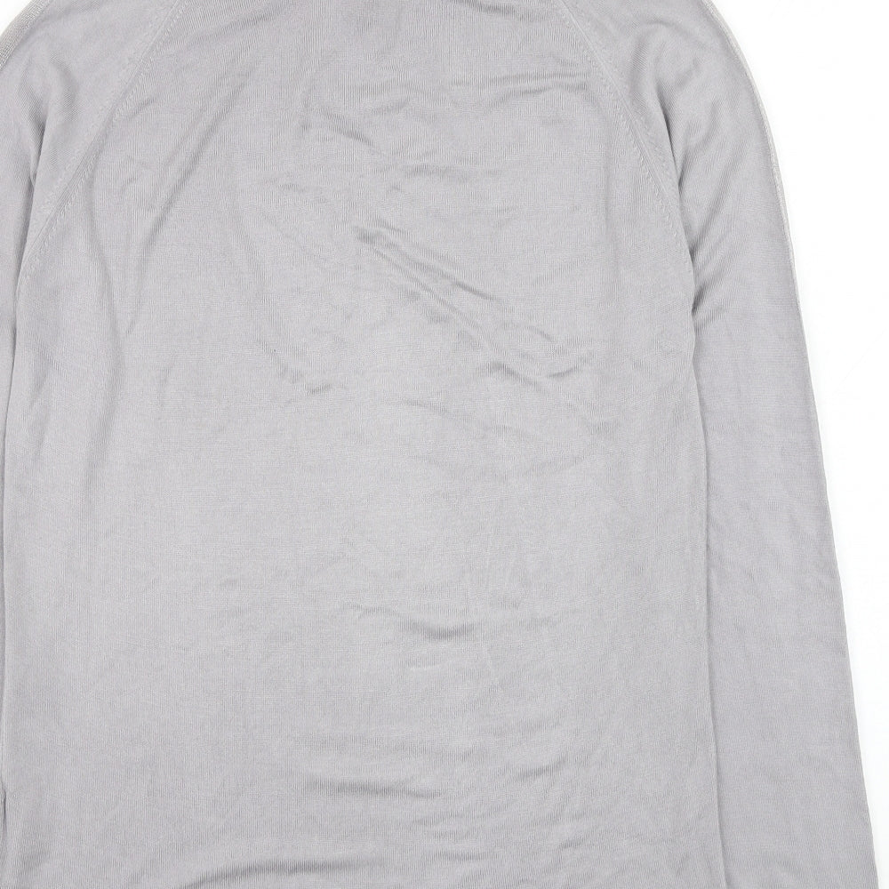 River Island Mens Grey Collared Viscose Pullover Jumper Size L