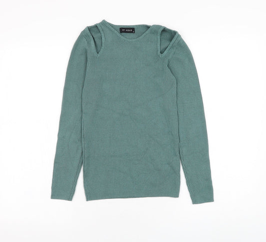 Womens UK Size 8 Matalan Green Pullover Jumper