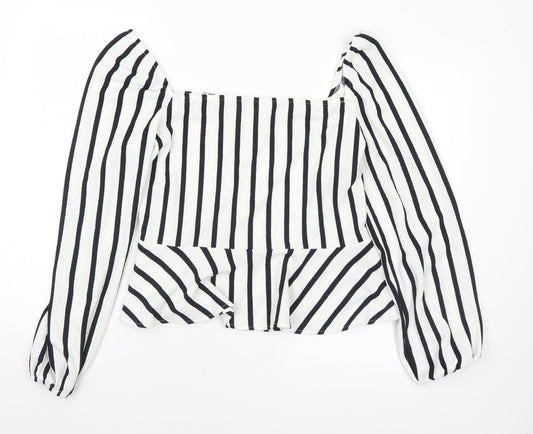 Womens UK Size L H&M White Basic Blouse