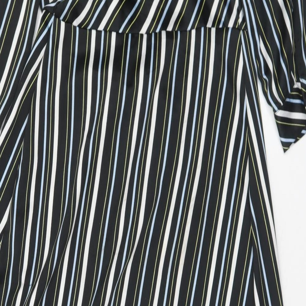 Calliope Womens Multicoloured Striped Polyester Wrap Dress Size XS V-Neck