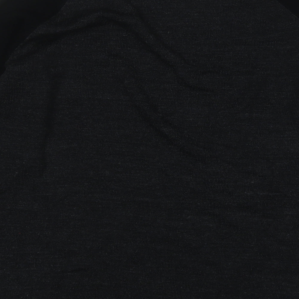 Brave Soul Mens Black Round Neck Acrylic Pullover Jumper Size M