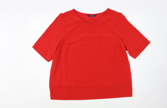 Womens UK Size L Dunnes Stores Red Basic Blouse