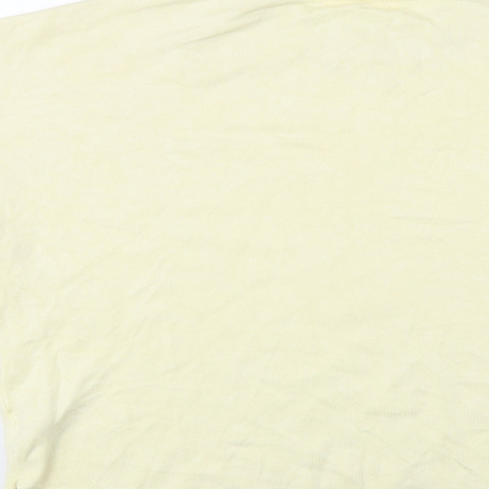 Primark Womens Yellow Crew Neck Viscose Pullover Jumper Size 14