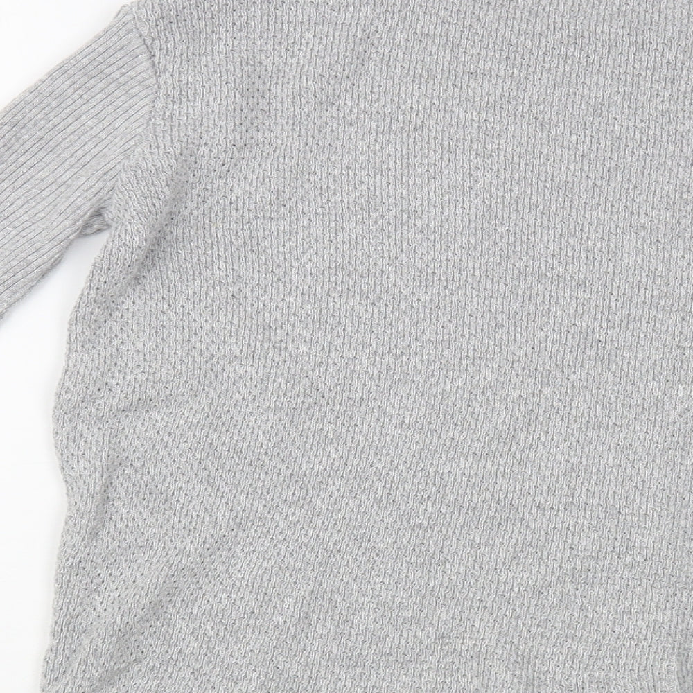 River Island Girls Grey Crew Neck Acrylic Pullover Jumper Size 9-10 Years Pullover