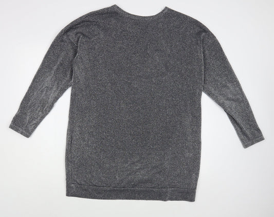 Womens UK Size 14 NEXT Silver Pullover Jumper